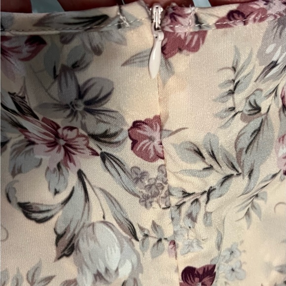 Floral Pleated Maxi Dress * Back Zipper Elastic Sleeves Keyhole * SHEIN Curve 3X - Picture 7 of 12